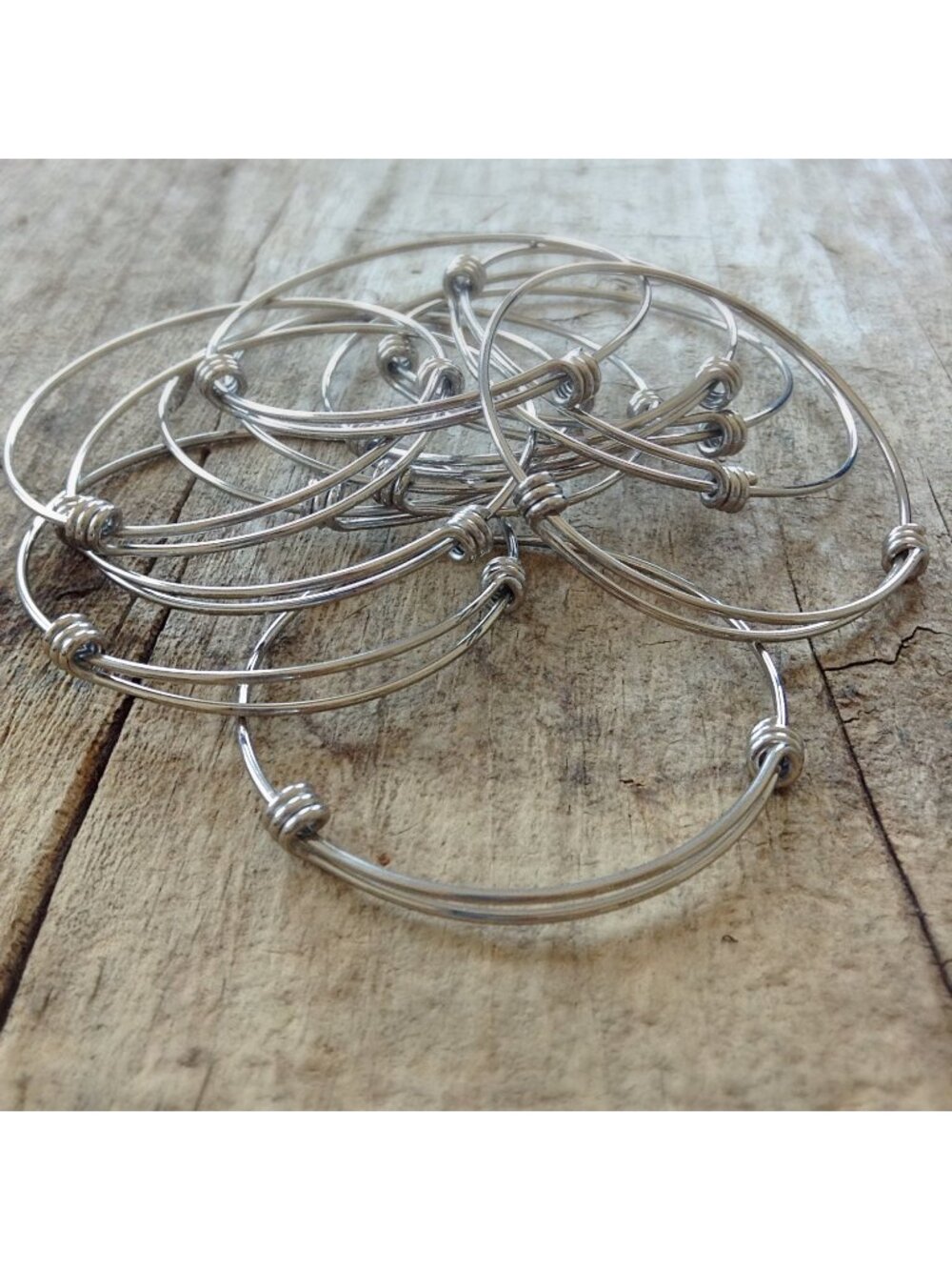 40pc Stainless Steel Expandable Bangle Bracelet Blanks Jewelry Making 2" 50mm